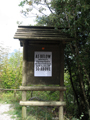 'As Below So Above', poster by L. Elggren & C.M. Von Hausswolff, installation view, path towards Monte San Martino, 27 September 2008